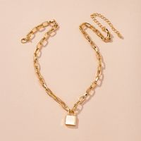 Hot Selling Fashion Personality Metal Lock Necklace Retro Punk Clavicle Chain main image 4