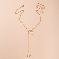 Korea's New Fashion Moon Full Diamond Butterfly Necklace main image 1