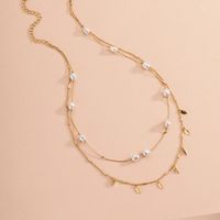 Hot Selling Fashion Multi-layer Natural Pearl Shell Necklace Wholesale main image 4