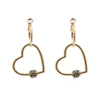 Fashion Gold Heart-shaped Retro Exaggerated Earring Ear Jewelry For Women main image 3