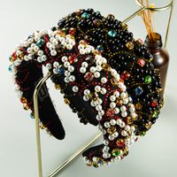 New Fashion  Luxury Handmade Pearl Thickened Sponge Headband main image 2