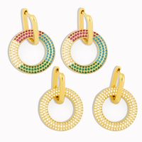 New Fashion Round Inlaid Zircon Copper Earrings For Women Hot-saling Wholesale main image 6