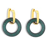 New Fashion Round Inlaid Zircon Copper Earrings For Women Hot-saling Wholesale main image 5