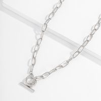 Mode Einfache Op Schnalle Schlüsselbein Retro Legierung Halskette Für Frauen main image 5