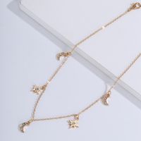 Fashion Exaggerated Moon Clavicle Retro Simple Diamond-studded Star Necklace For Women main image 5