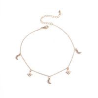 Fashion Exaggerated Moon Clavicle Retro Simple Diamond-studded Star Necklace For Women main image 6