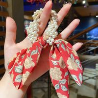 Hot Selling Fashion Elastic Good Rubber Band Floral Bow Knot Pearl Flower Hair Scrunchies main image 5