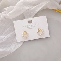 S925 Silver Needle Hollow Rose Flower Pearl Retro Korean Simple New Earrings For Women main image 4