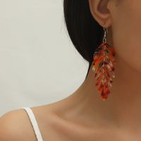 Fashion New Resin Personality Creative Leaf-shaped Earring European And American Simple Retro Trend Exaggerated Elegant Wild Earrings main image 1