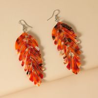 Fashion New Resin Personality Creative Leaf-shaped Earring European And American Simple Retro Trend Exaggerated Elegant Wild Earrings main image 3
