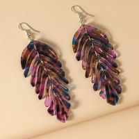 Fashion New Resin Personality Creative Leaf-shaped Earring European And American Simple Retro Trend Exaggerated Elegant Wild Earrings main image 4