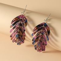 Fashion New Resin Personality Creative Leaf-shaped Earring European And American Simple Retro Trend Exaggerated Elegant Wild Earrings main image 5