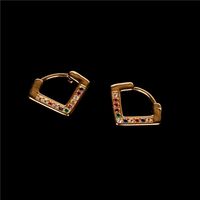 Hot Selling Fashion V-shaped Diamond Earrings Wholesale main image 6