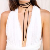 Simple Fashion Strap Korean Velvet Long Bow Necklace Clavicle Chain Wholesale Hot Sale sku image 2