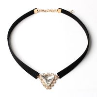 Creative Style 2016 Original Jewelry Korean Velvet Triangle Crystal Necklace Korean Velvet Band Necklace sku image 1