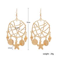 Fashion New Small Starfish Pendant Geometric Circle Conch Shell Alloy Earrings sku image 4