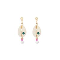 Hot Selling Fashion New Gemstone Shell Pearl Earrings Wholesale sku image 2