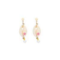 Hot Selling Fashion New Gemstone Shell Pearl Earrings Wholesale sku image 3