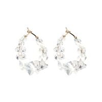Korea S925 Silver Needle Natural White Crystal Exaggerated Earring For Women sku image 1