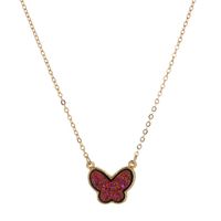 Hot-selling Creative Multi-color Crystal Cluster Butterfly  Fashion Wild Necklace sku image 1