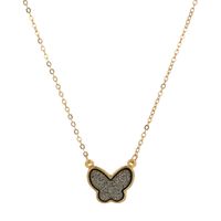 Hot-selling Creative Multi-color Crystal Cluster Butterfly  Fashion Wild Necklace sku image 2