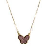 Hot-selling Creative Multi-color Crystal Cluster Butterfly  Fashion Wild Necklace sku image 5