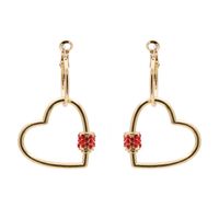 Fashion Gold Heart-shaped Retro Exaggerated Earring Ear Jewelry For Women sku image 1