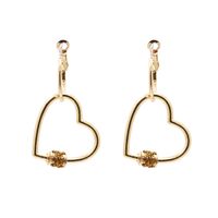 Fashion Gold Heart-shaped Retro Exaggerated Earring Ear Jewelry For Women sku image 2