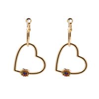 Fashion Gold Heart-shaped Retro Exaggerated Earring Ear Jewelry For Women sku image 4