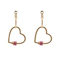 Fashion Gold Heart-shaped Retro Exaggerated Earring Ear Jewelry For Women sku image 5