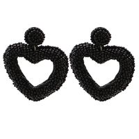 Fashion Meter Bead Heart-shaped Retro Exaggerated  Women's Alloy Earrings sku image 4