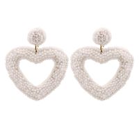 Fashion Meter Bead Heart-shaped Retro Exaggerated  Women's Alloy Earrings sku image 5