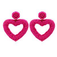 Fashion Meter Bead Heart-shaped Retro Exaggerated  Women's Alloy Earrings sku image 6