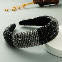 Neues Luxuriöses Handgemachtes Perlen Zweifarbiges Kristallgold-samtgewebe Breitkantiges Modeschwamm-stirnband sku image 3