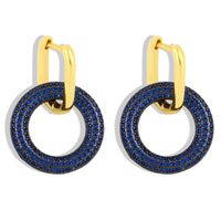 New Fashion Round Inlaid Zircon Copper Earrings For Women Hot-saling Wholesale sku image 2