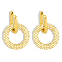 Nouvelle Mode Boucles D'oreilles Rondes En Cuivre Zircon Incrusté Pour Les Femmes Vente En Gros sku image 3