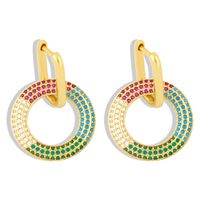 New Fashion Round Inlaid Zircon Copper Earrings For Women Hot-saling Wholesale sku image 4