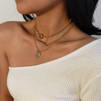 Fashion New Clavicle Metal Simple New Alloy Necklace Set For Women sku image 1