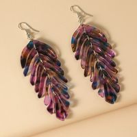 Fashion New Resin Personality Creative Leaf-shaped Earring European And American Simple Retro Trend Exaggerated Elegant Wild Earrings sku image 2