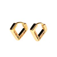 Hot Selling Fashion V-shaped Diamond Earrings Wholesale sku image 1