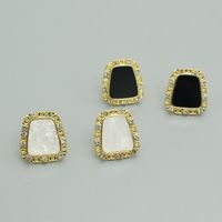 Hot Selling Fashion 925 Silver Needle New Black And White Earrings Wholesale main image 1
