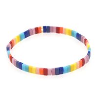 Creative Handmade Tila Rice Bead Woven Fashion Rainbow Bracelet Jewelry Wholesale sku image 1