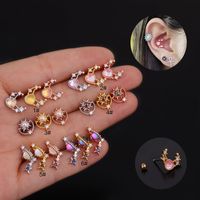 Korean Color Zircon  Fashion All-match Stainless Steel Earrings main image 1