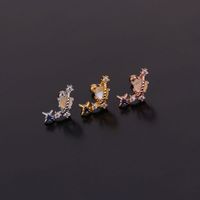 Korean Color Zircon  Fashion All-match Stainless Steel Earrings main image 4