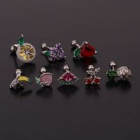 Ear Cartilage Rings & Studs Fruit 316 Stainless Steel  Copper Inlaid Zircon main image 4