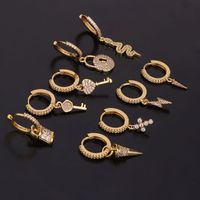 New Fashion Key  Serpentine Zircon Earrings main image 3
