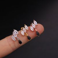Ear Cartilage Rings & Studs Flower 316 Stainless Steel  Copper Inlaid Zircon Zircon main image 4