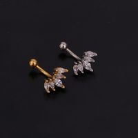 Ear Cartilage Rings & Studs Lady Flower 316 Stainless Steel  Copper Inlaid Zircon main image 4
