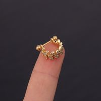 Ear Cartilage Rings & Studs Fashion U Shape 316 Stainless Steel  Copper Inlaid Zircon main image 5