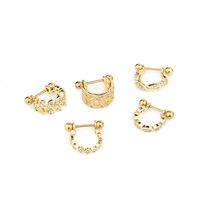 Ear Cartilage Rings & Studs Fashion U Shape 316 Stainless Steel  Copper Inlaid Zircon main image 3